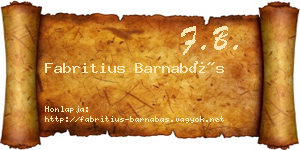 Fabritius Barnabás névjegykártya