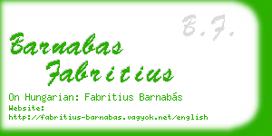 barnabas fabritius business card